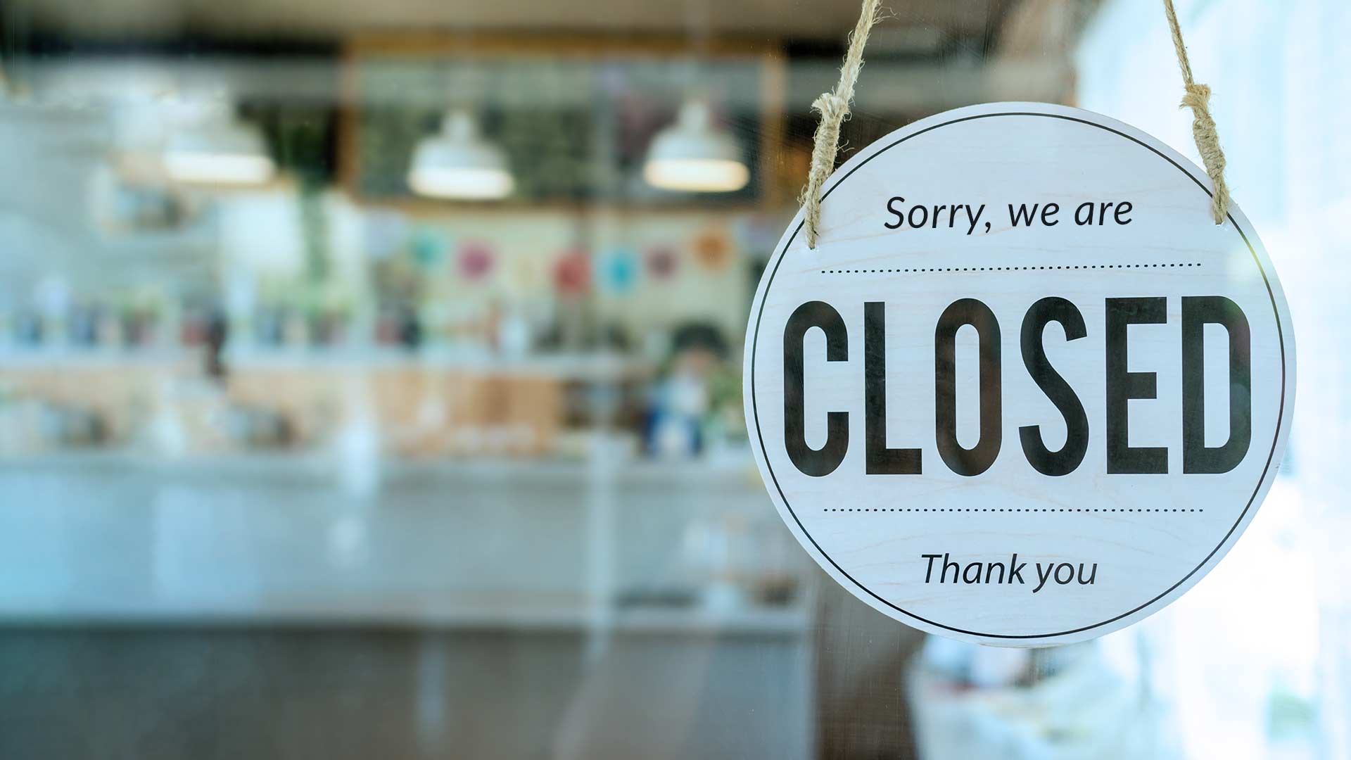 Closed business sign due to COVID-19 and Ontario rebates they may be eligible to claim
